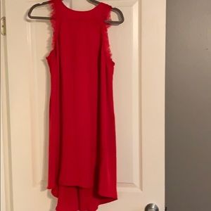 Lace Red Dress High Low